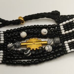 Alternative view of Bracelet Manchette perles tissées Adingra Sincérité