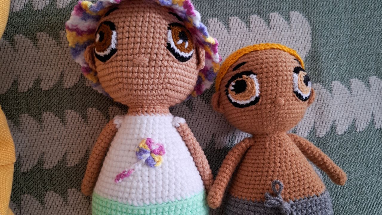 peluches crochetées fil coton et synthétique